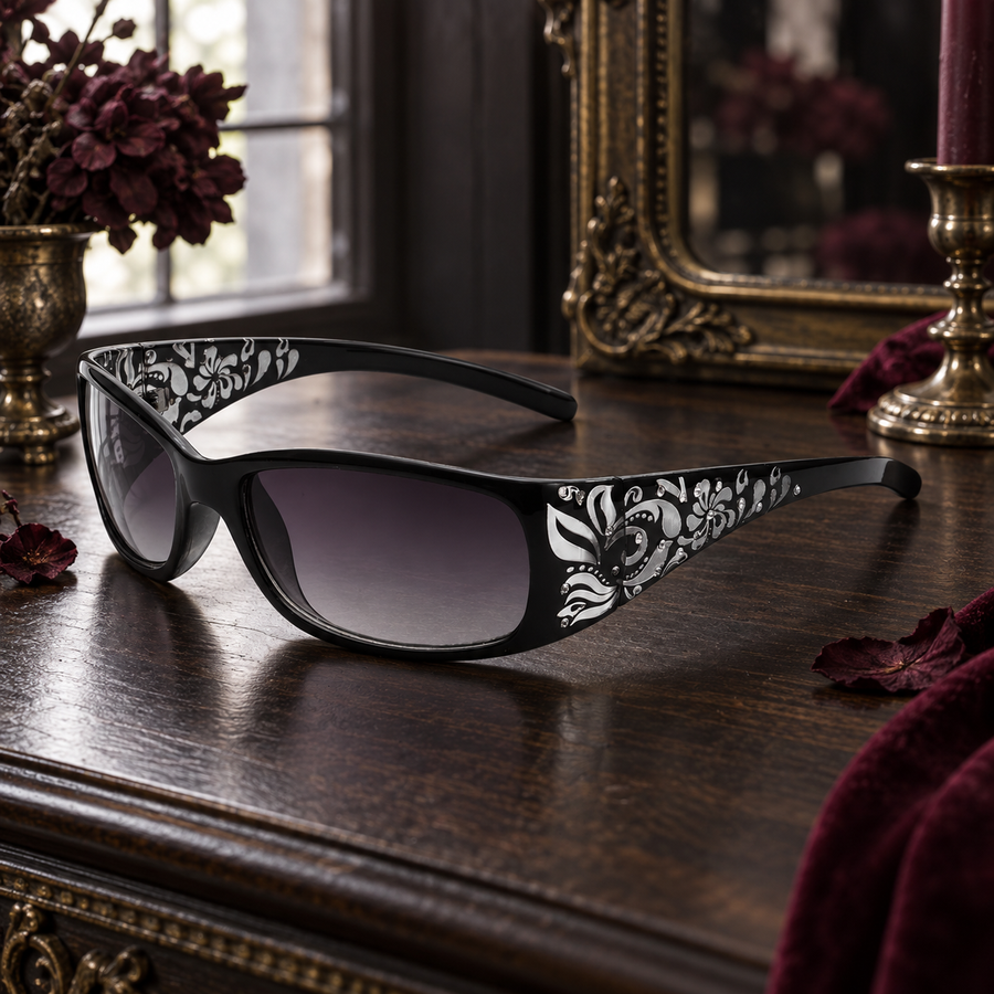 Square Floral Relief Sunglasses