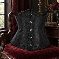 Black Jacquard Corset Top