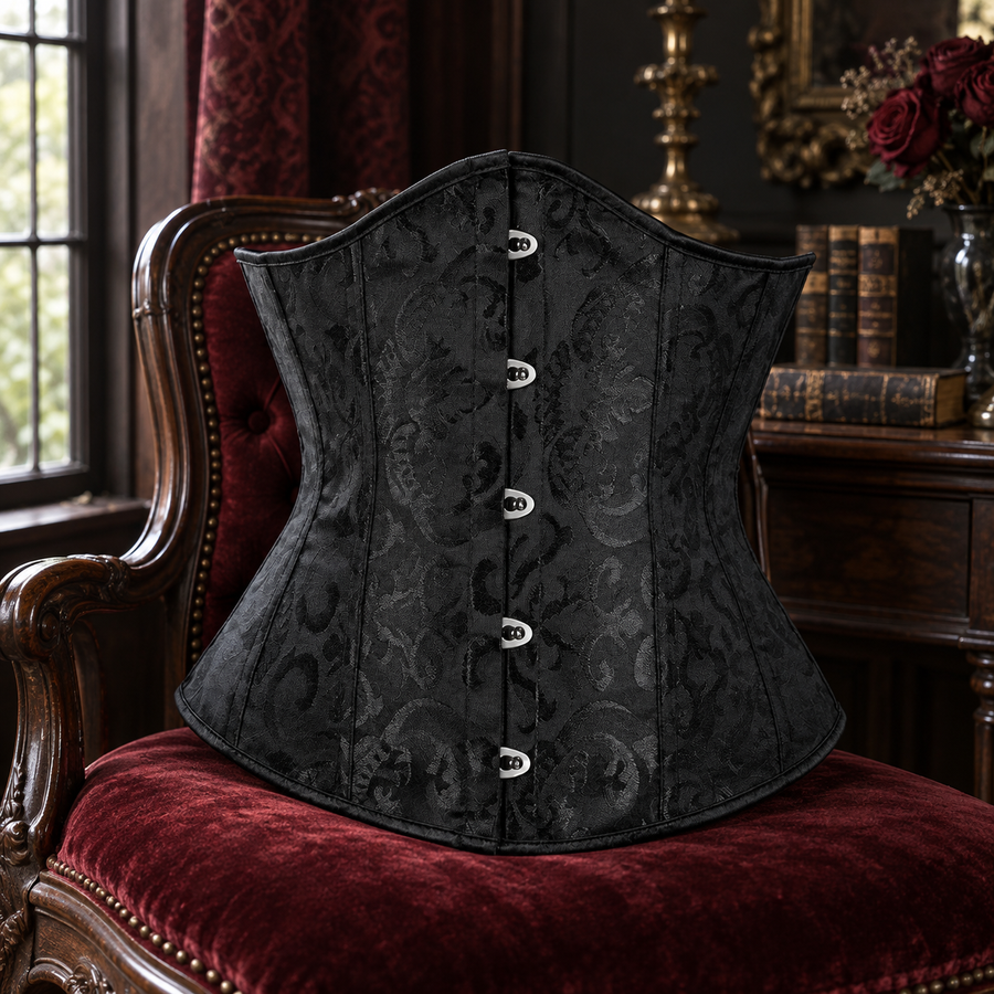 Black Jacquard Corset Top