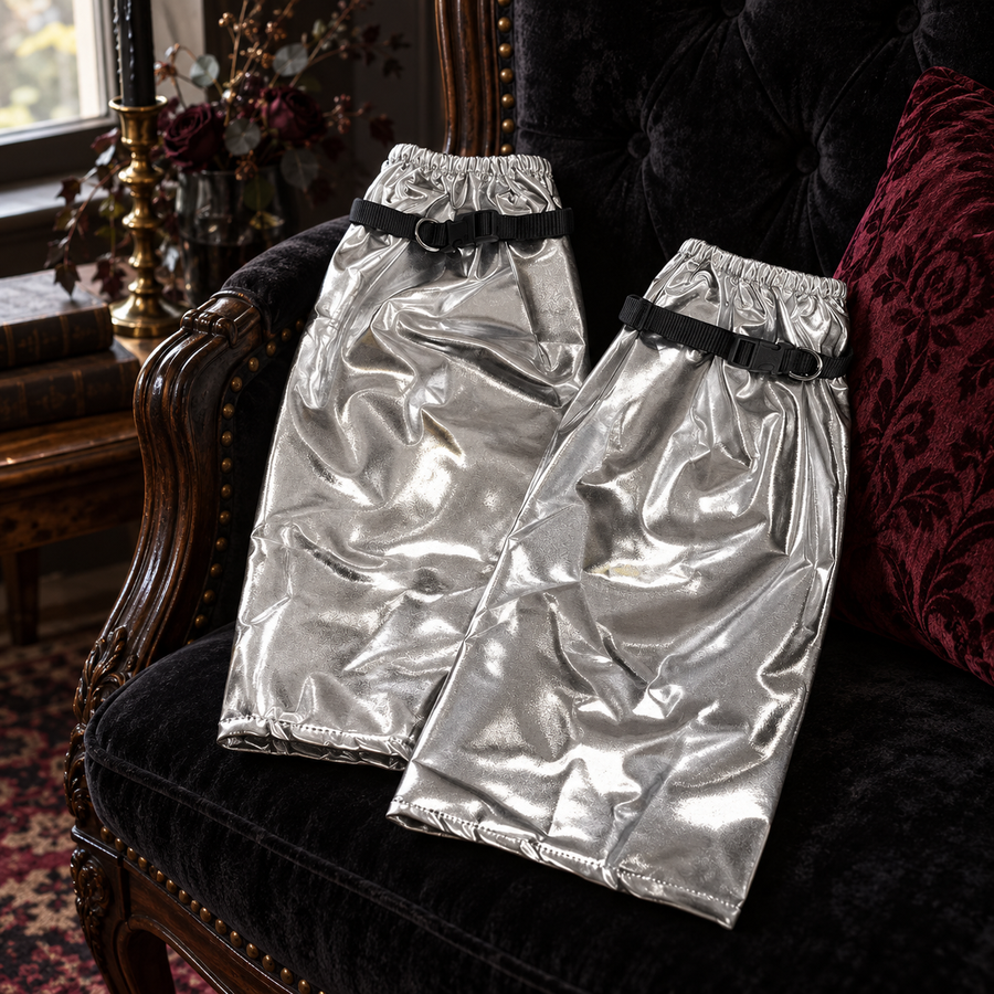 Metallic Silver Leg Warmers