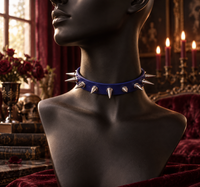 Blue Spiked Choker