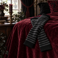 Black and Gray Striped Fingerless Arm Warmers