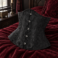 Black Jacquard Corset Top