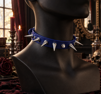 Blue Spiked Choker