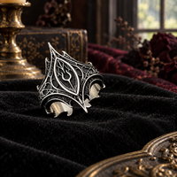 Open Gothic Ring in Black and Silver