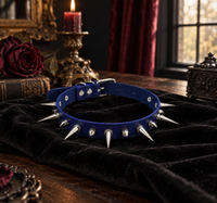 Blue Spiked Choker