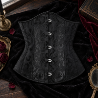 Black Jacquard Corset Top