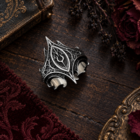 Open Gothic Ring in Black and Silver