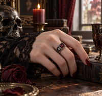 Red Zircon Cross Ring