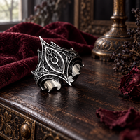 Open Gothic Ring in Black and Silver