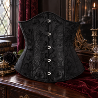 Black Jacquard Corset Top