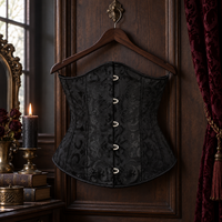 Black Jacquard Corset Top