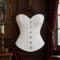 White Jacquard Corset Top